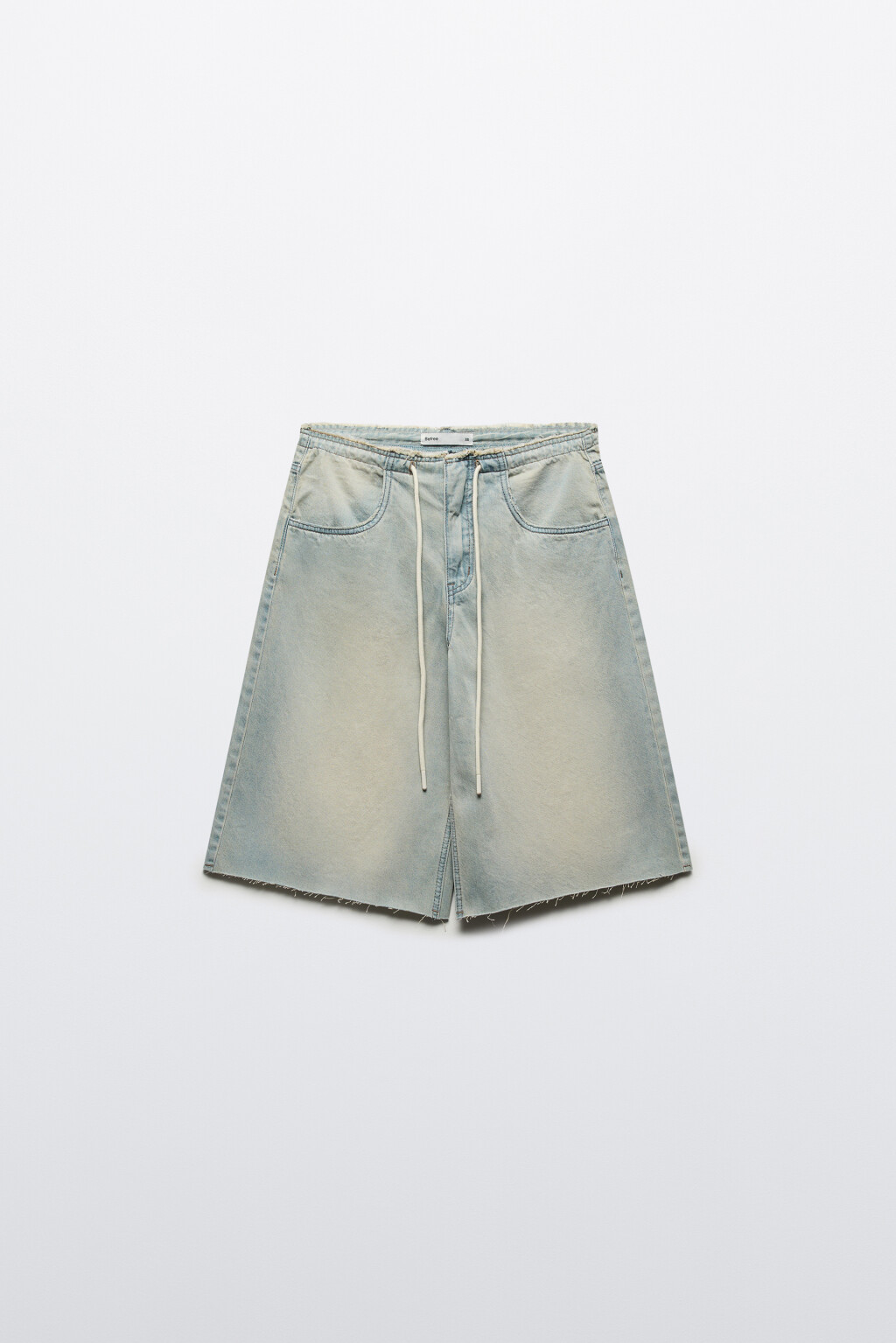 Джортсы с открытыми срезами и шнурком в поясе - цвет синий - 7