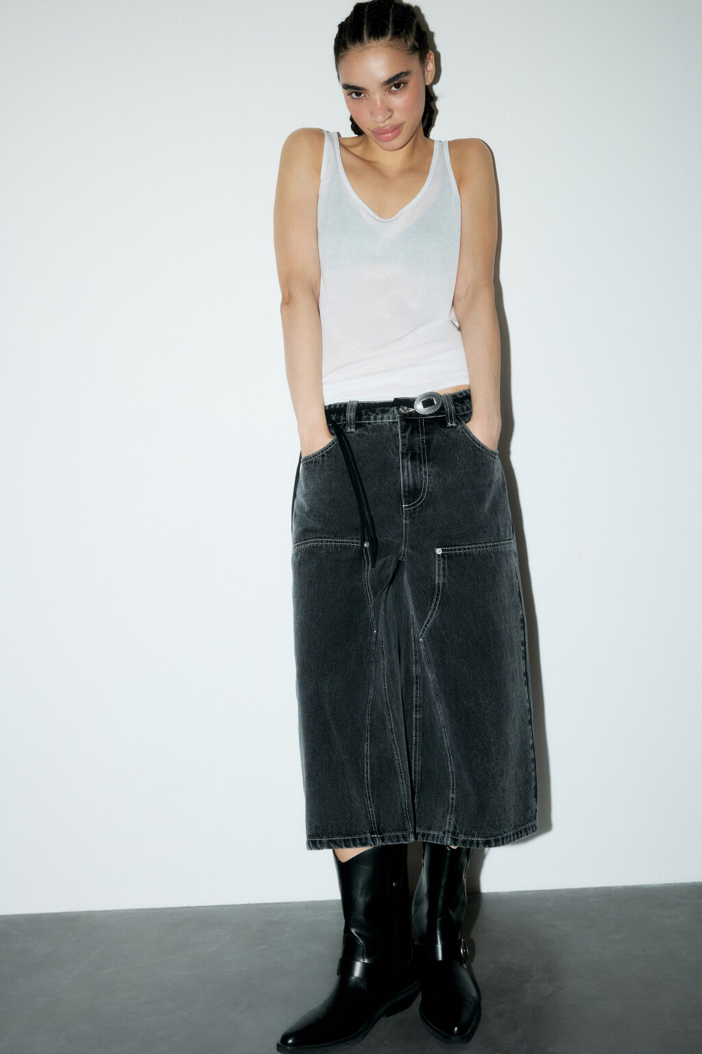 Джортсы с накладными карманами - цвет серый - 2