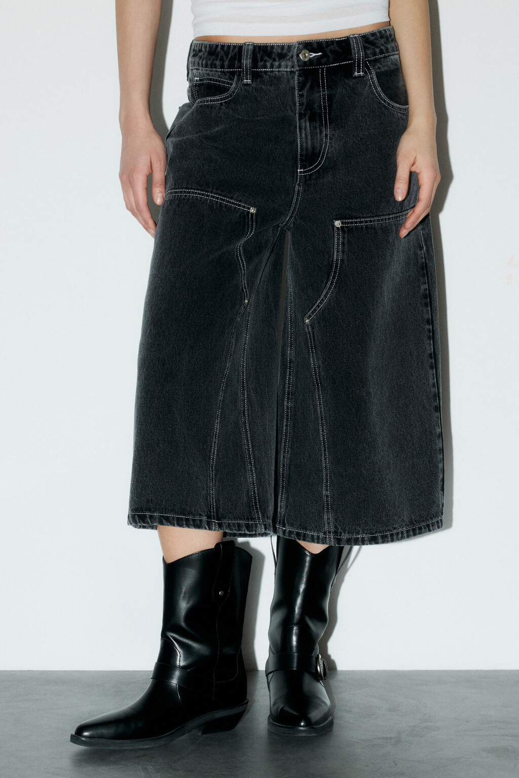 Джортсы с накладными карманами - цвет серый - 3