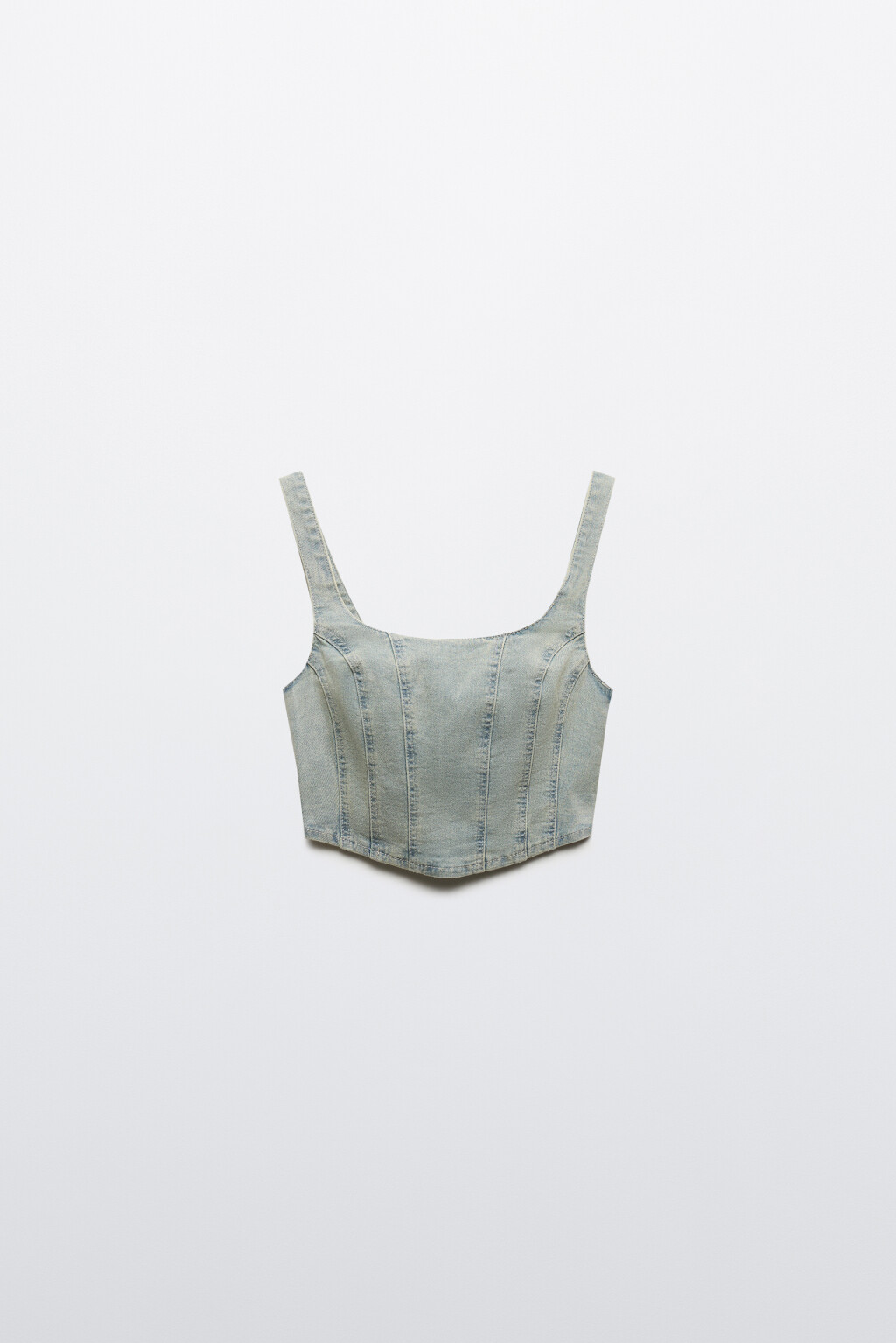 Топ джинсовый на широких бретелях - цвет синий - 9