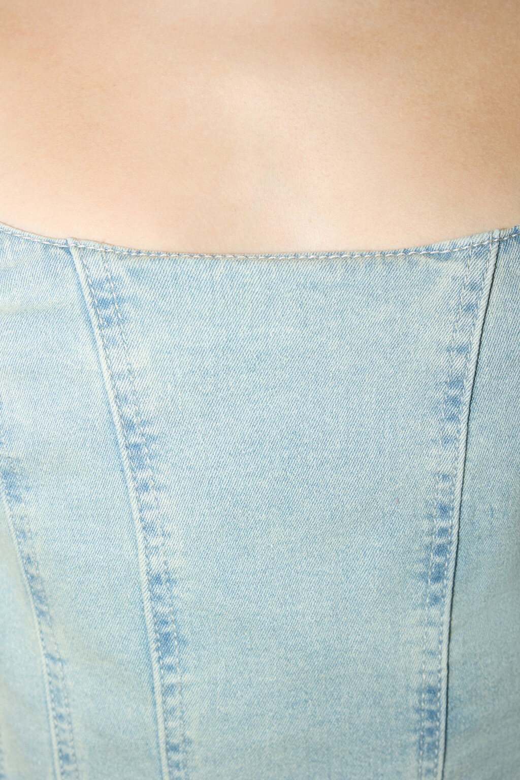 Топ джинсовый на широких бретелях - цвет синий - 6