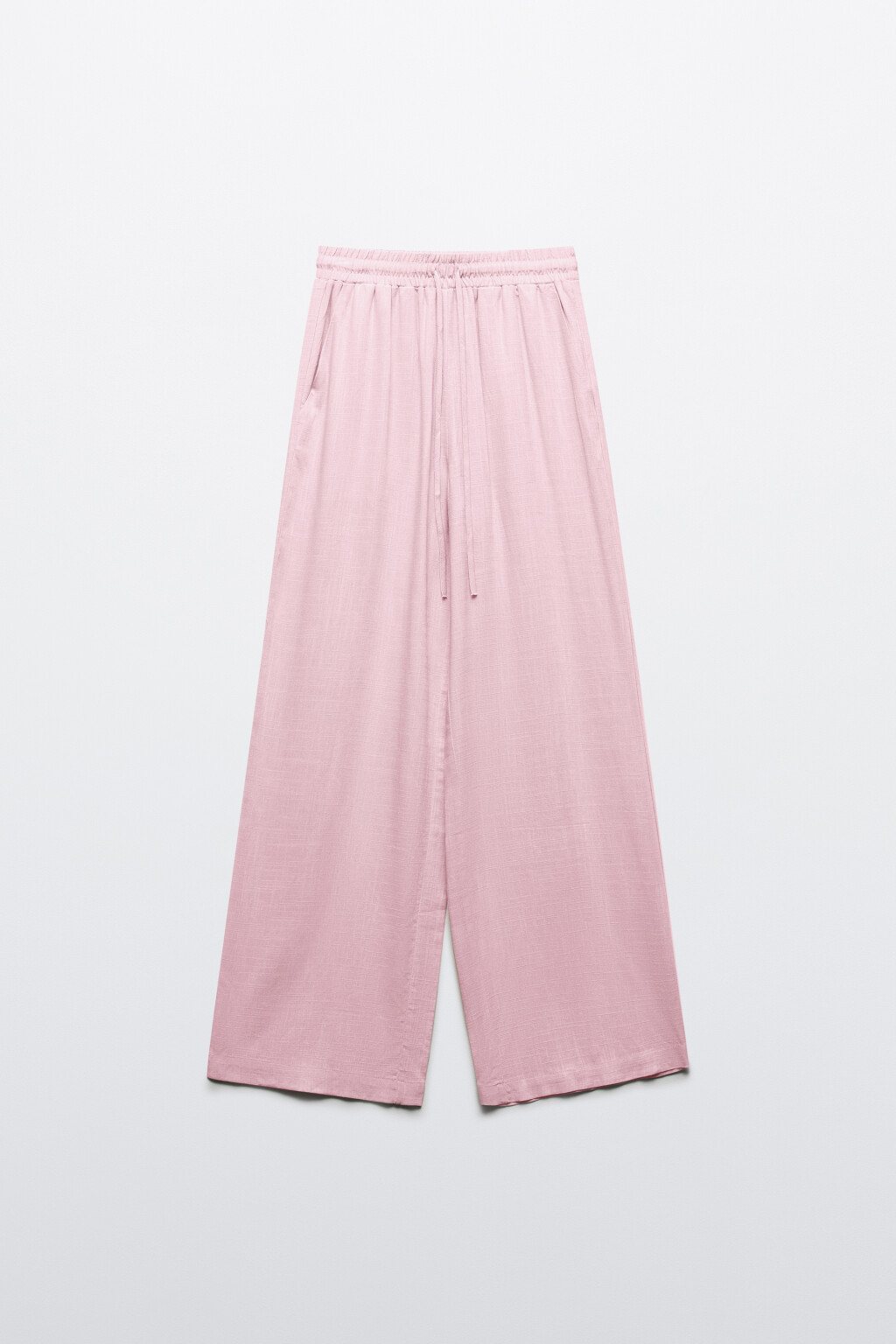 Брюки широкие из вискозы и льна - цвет розовый - 8