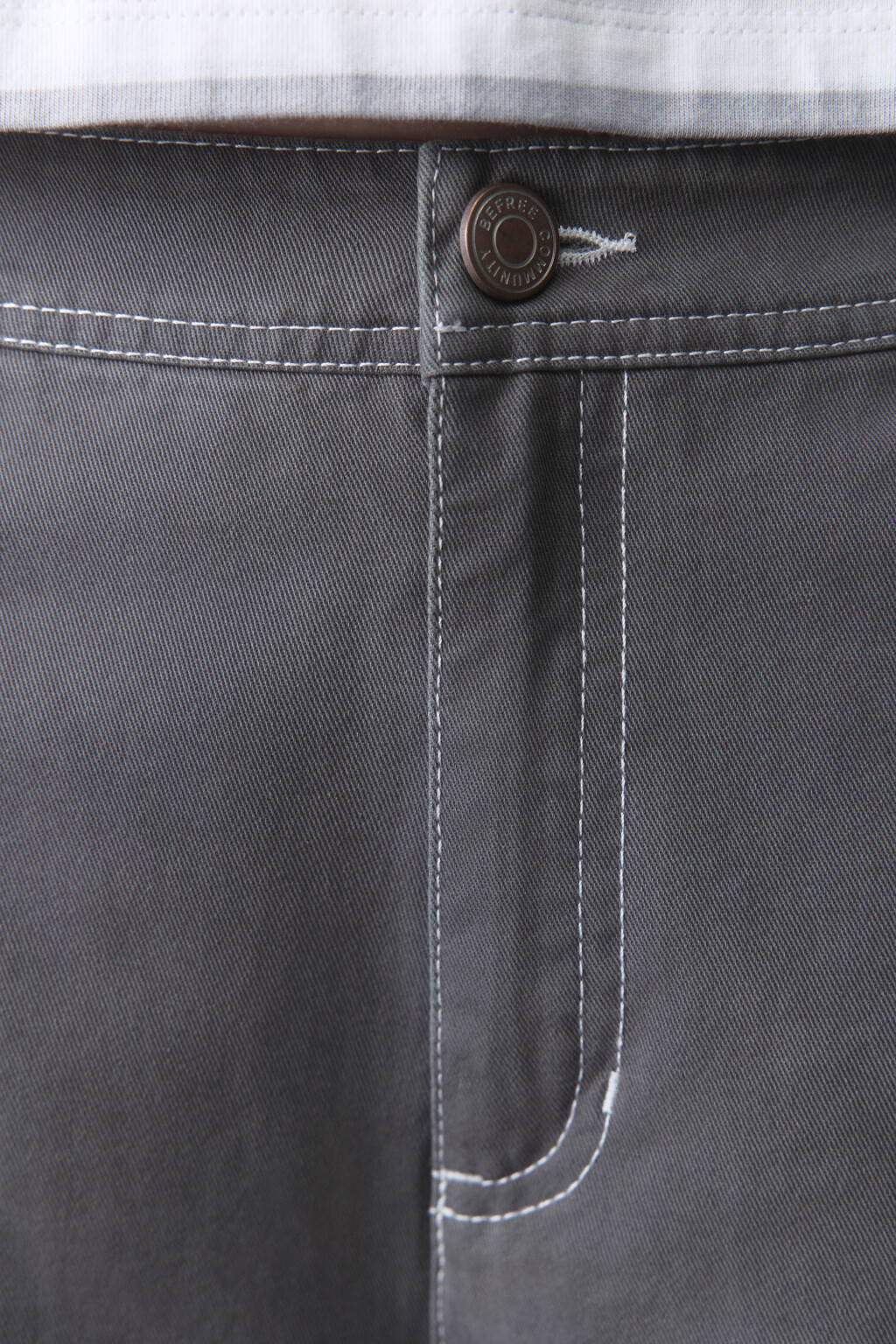 Брюки-кюлоты хлопковые с низкой посадкой - цвет серый - 5