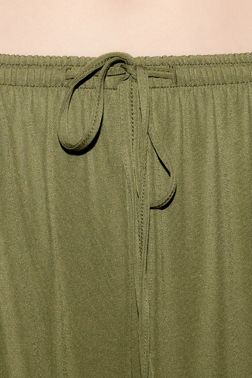 Брюки-кюлоты широкие с поясом-резинкой - цвет зеленый - 6