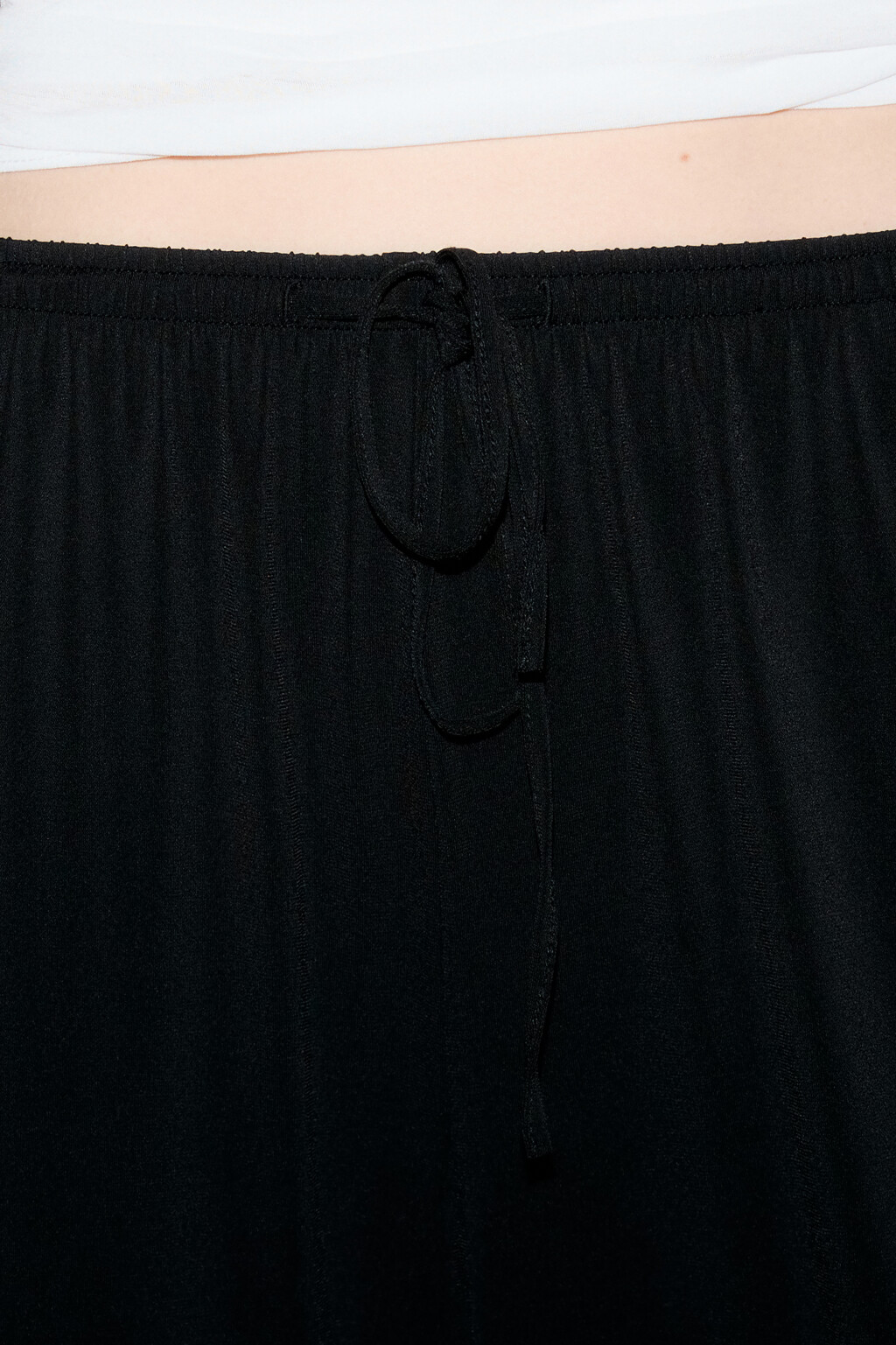 Брюки-кюлоты широкие с поясом-резинкой - цвет черный - 5