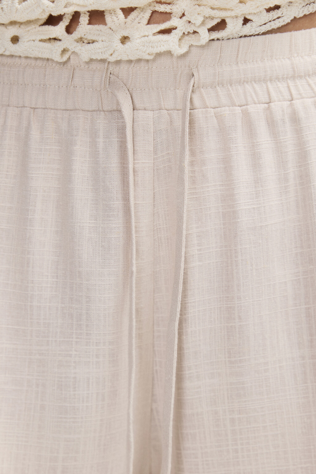 Шорты на завязках из вискозы и льна - цвет бежевый - 5