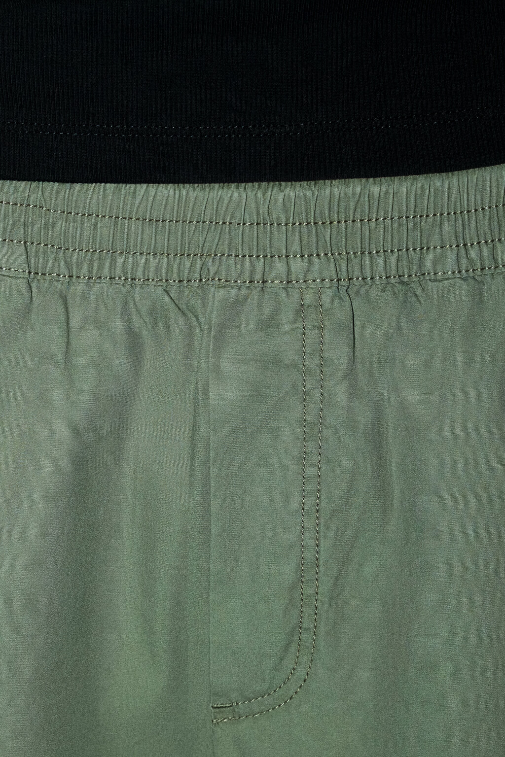 Шорты-бриджи хлопковые с поясом-резинкой - цвет зеленый - 5