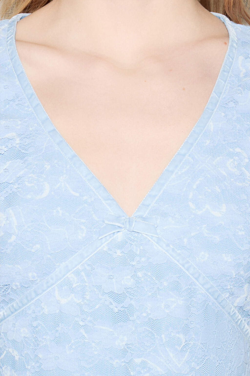 Платье мини с рукавами-крылышками - цвет голубой - 6