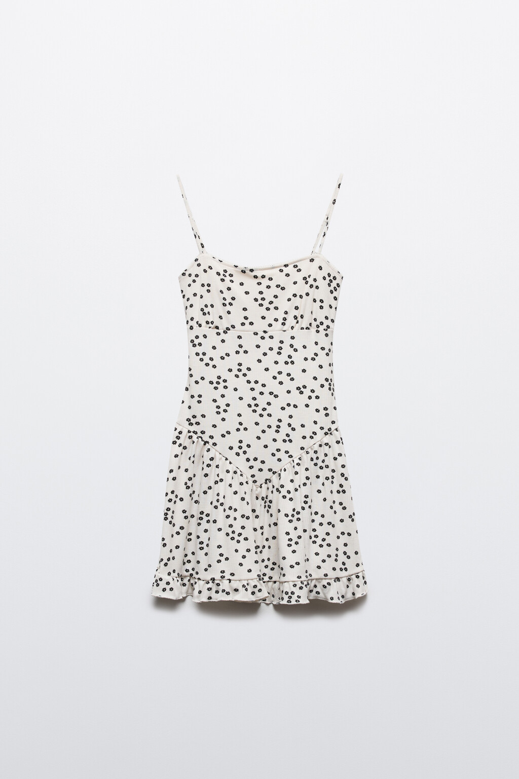 Платье мини трикотажное на бретельках - цвет черный - 7