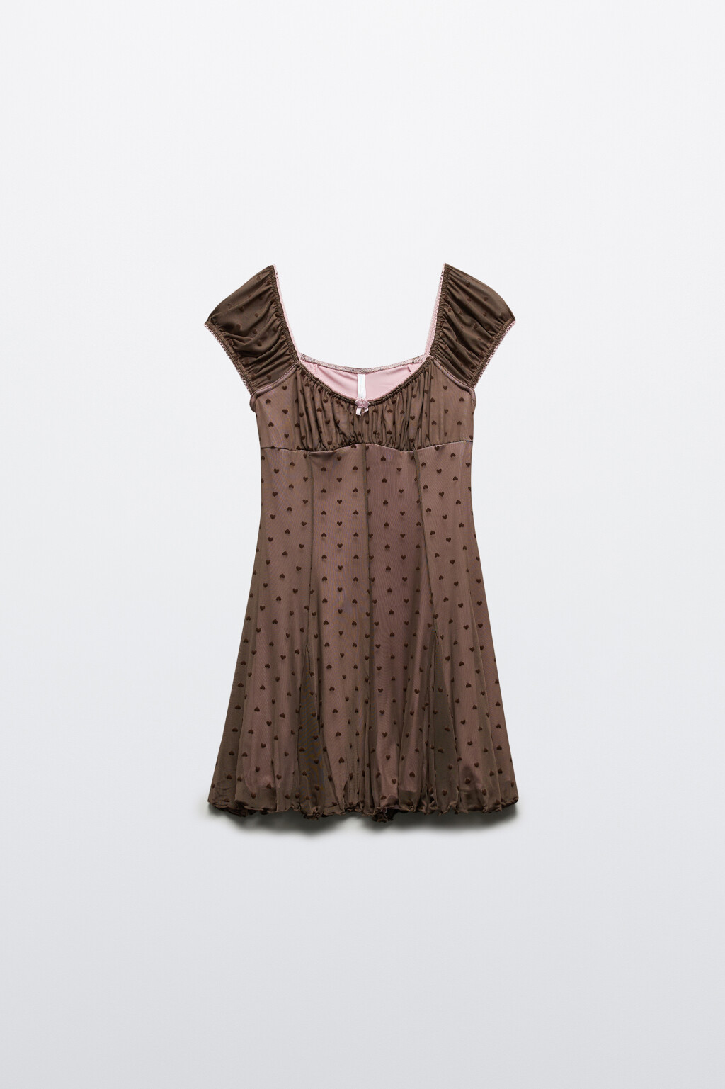 Платье-комбинезон из сетки с принтом - цвет коричневый - 7