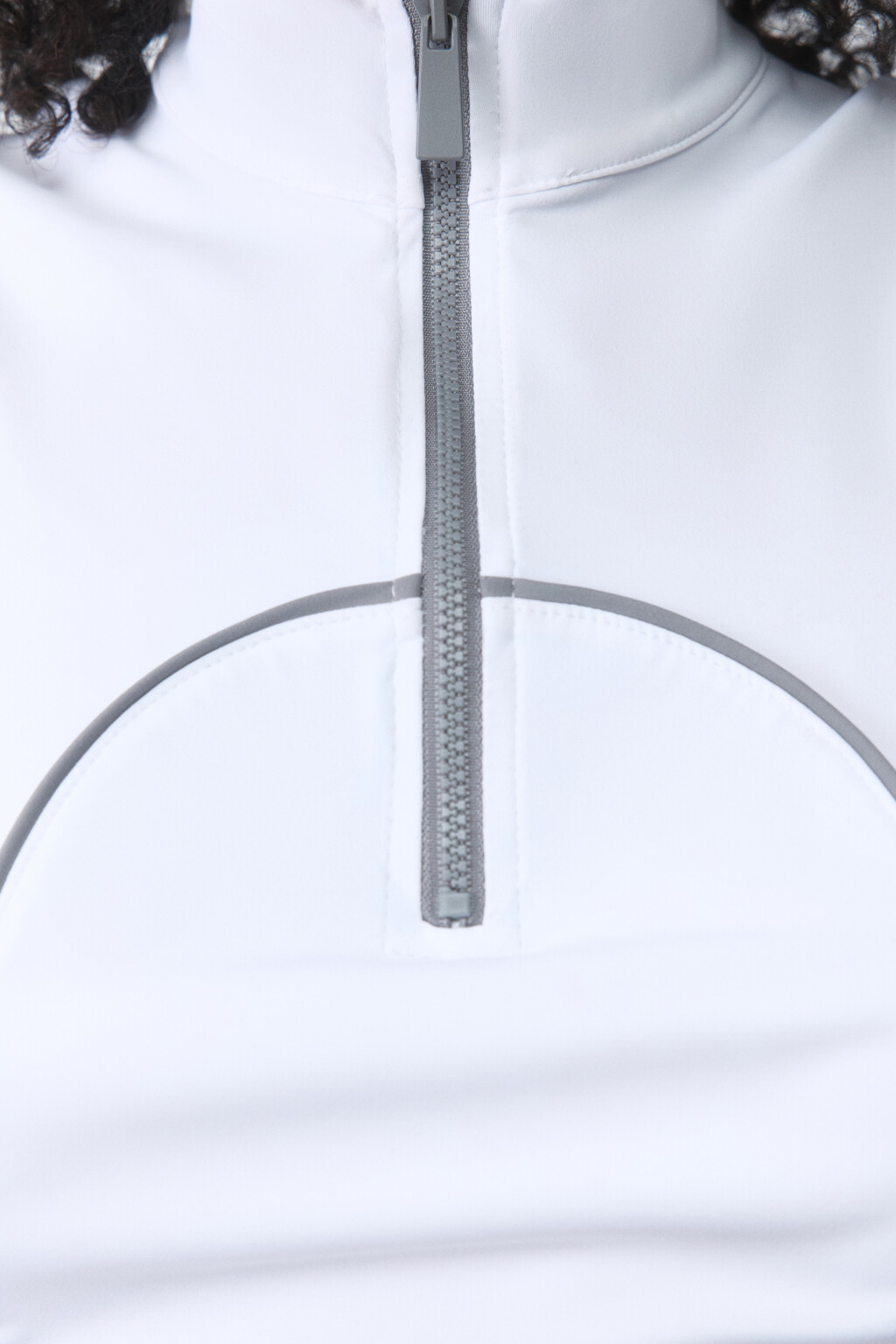 Топ облегающий с воротником на молнии - цвет белый - 5