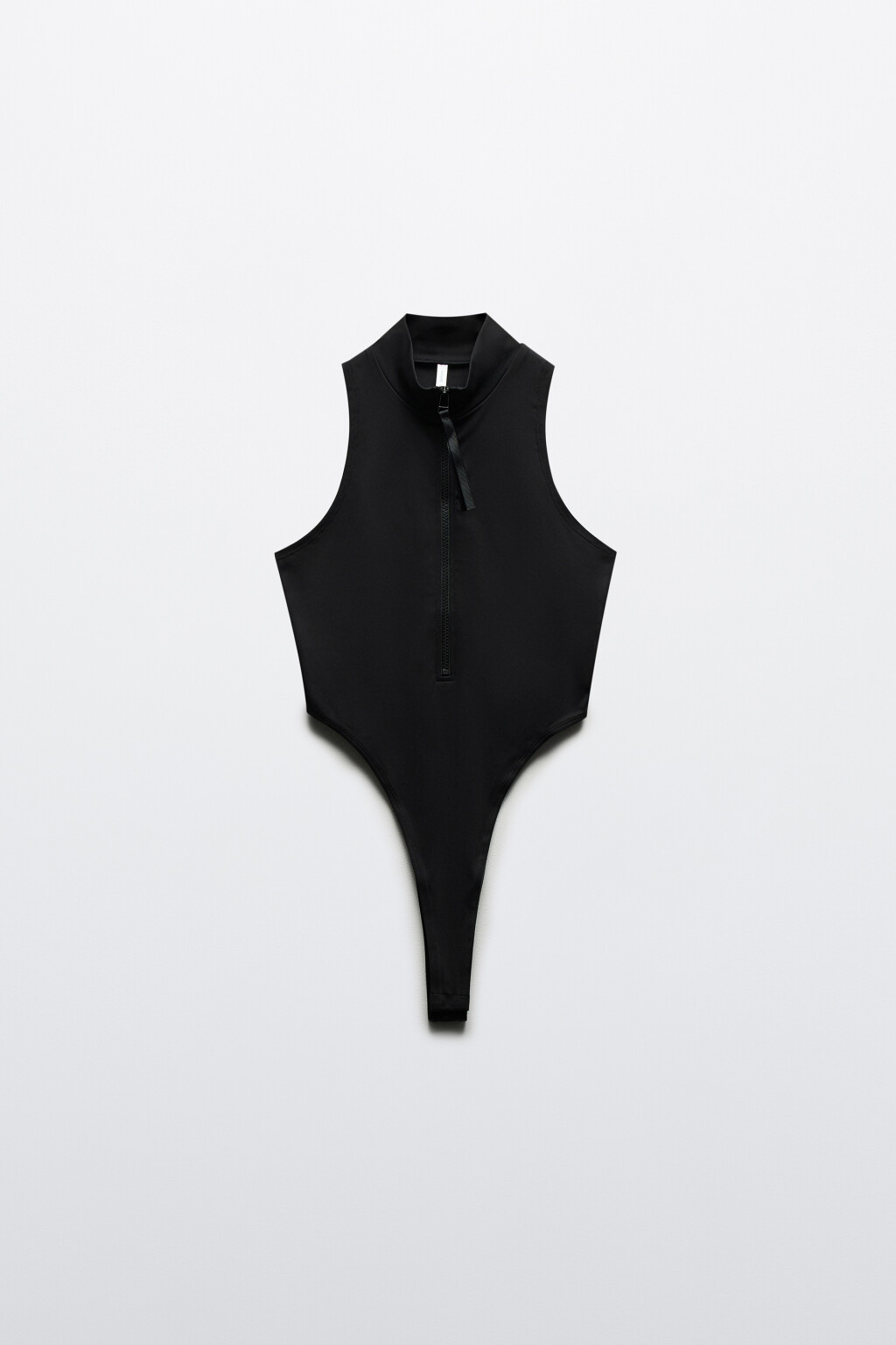 Боди с воротником на молнии - цвет черный - 7