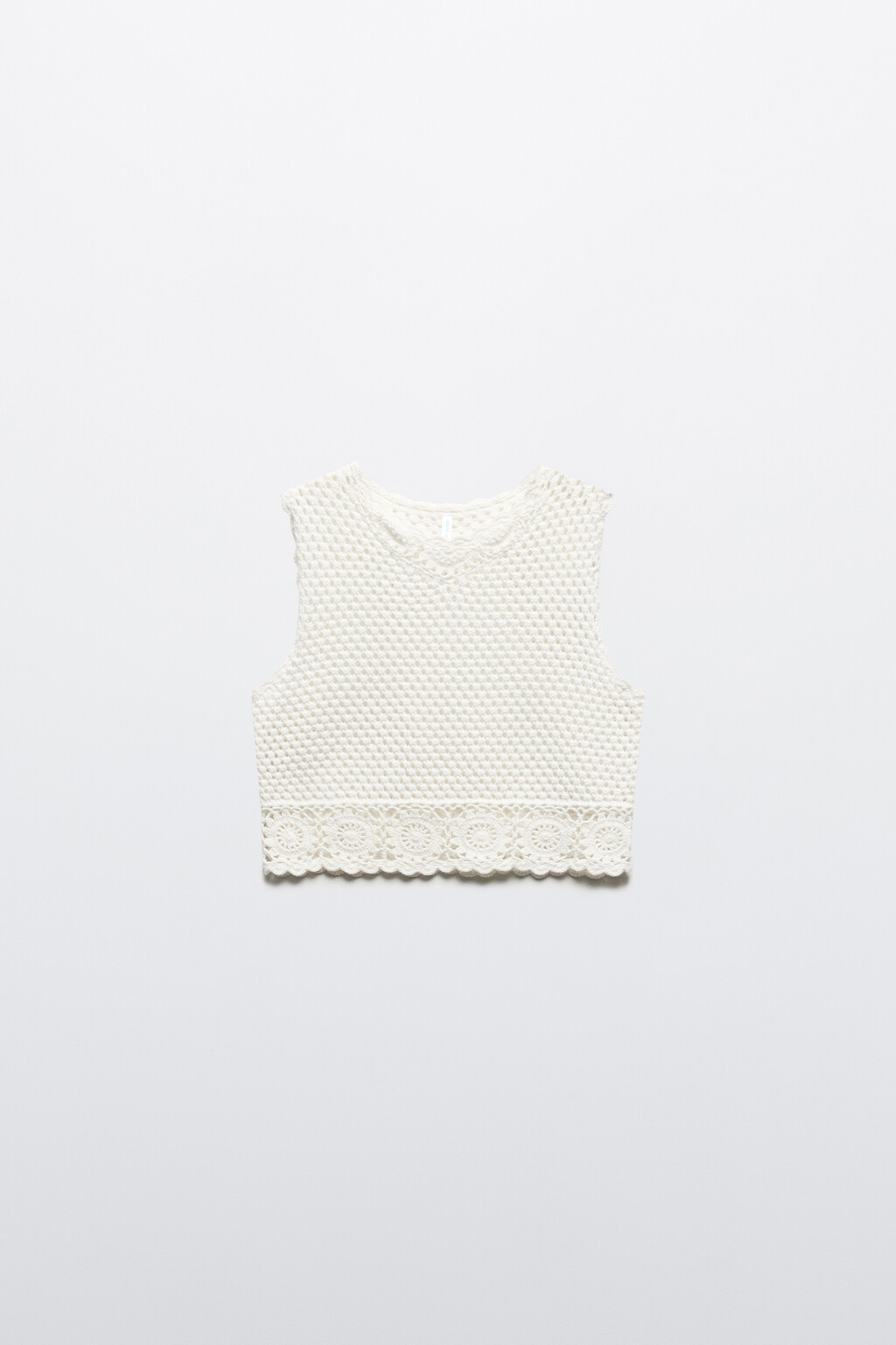 Топ-майка ажурный свободный - цвет молочный - 8