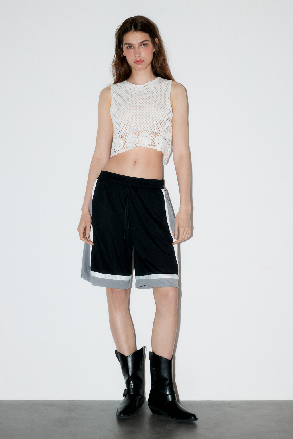 Топ-майка ажурный свободный - цвет молочный - 5