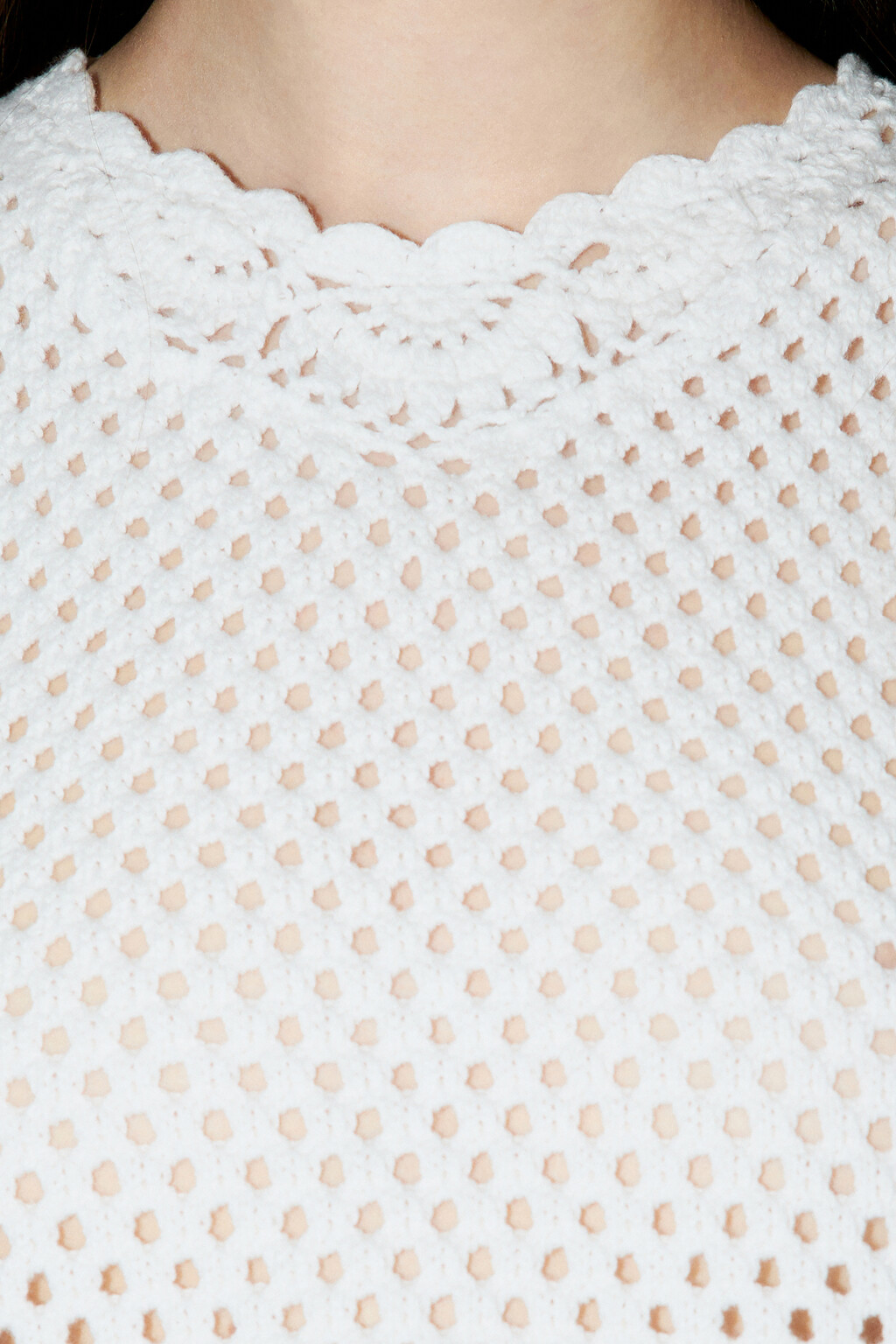 Топ-майка ажурный свободный - цвет молочный - 6