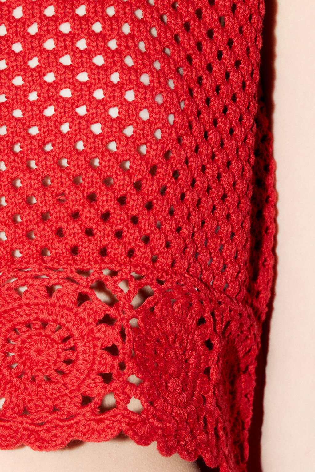 Топ-майка ажурный свободный - цвет красный - 6