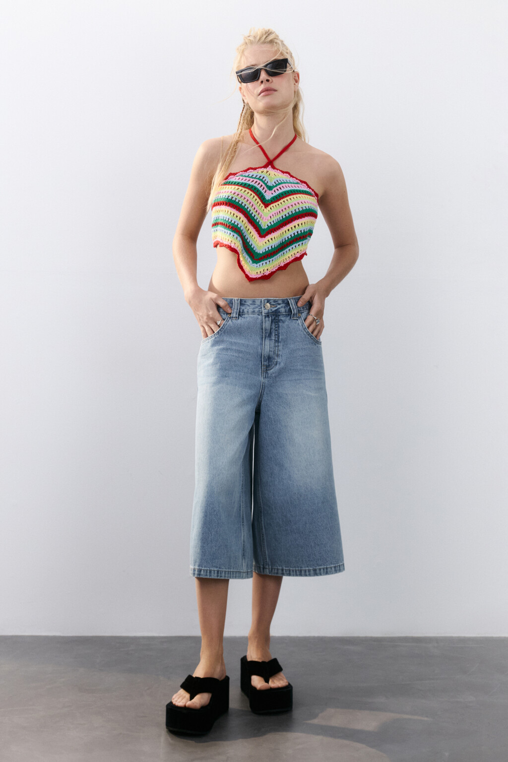 Топ-бандана ажурный с завязками - цвет мультиколор - 4