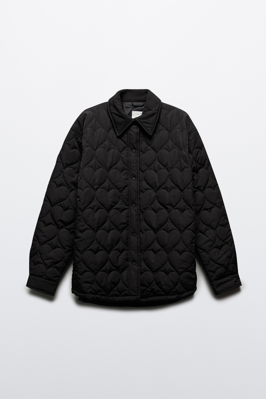 Куртка-рубашка стеганая в сердечко - цвет черный - 8