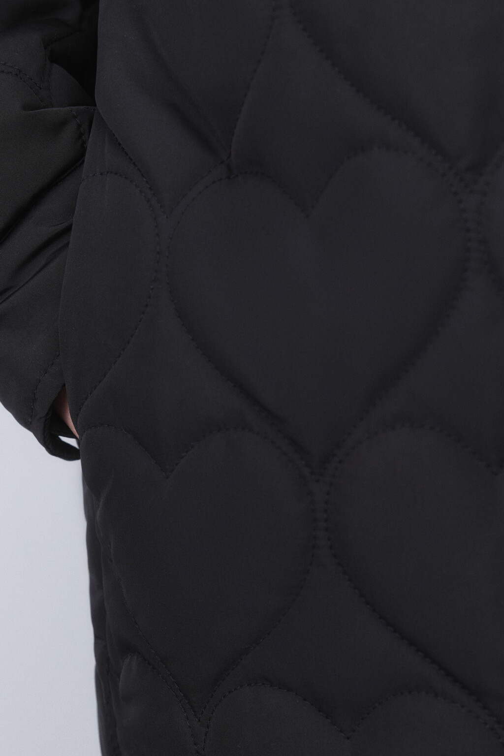Куртка-рубашка стеганая в сердечко - цвет черный - 6