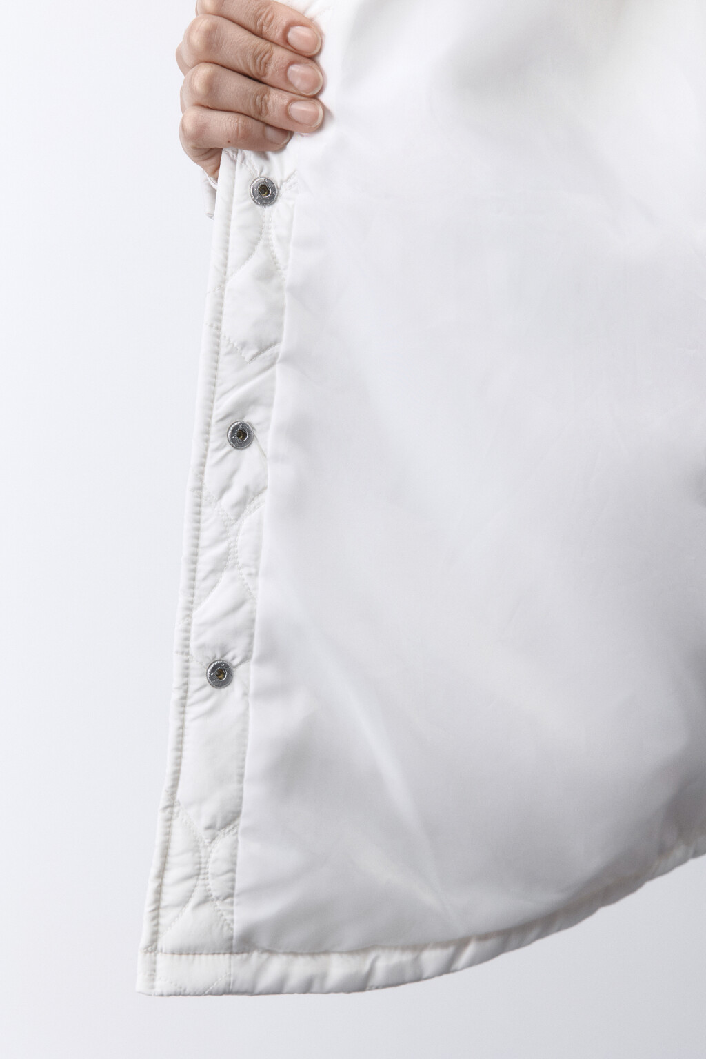 Куртка-рубашка стеганая в сердечко - цвет молочный - 7