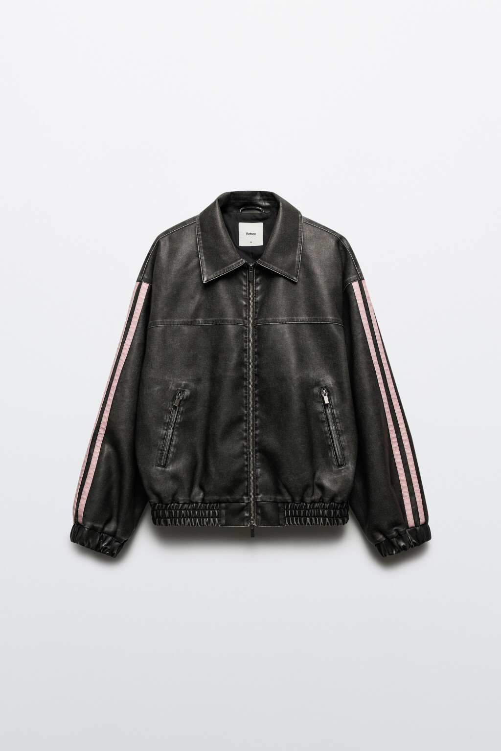 Куртка из искусственной кожи с состаренным эффектом - цвет черный - 8