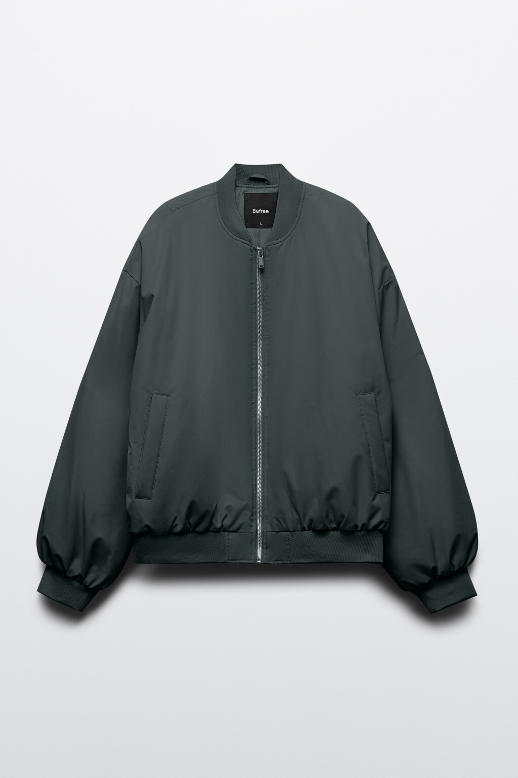 Куртка-бомбер короткая на утеплителе - цвет зеленый - 8