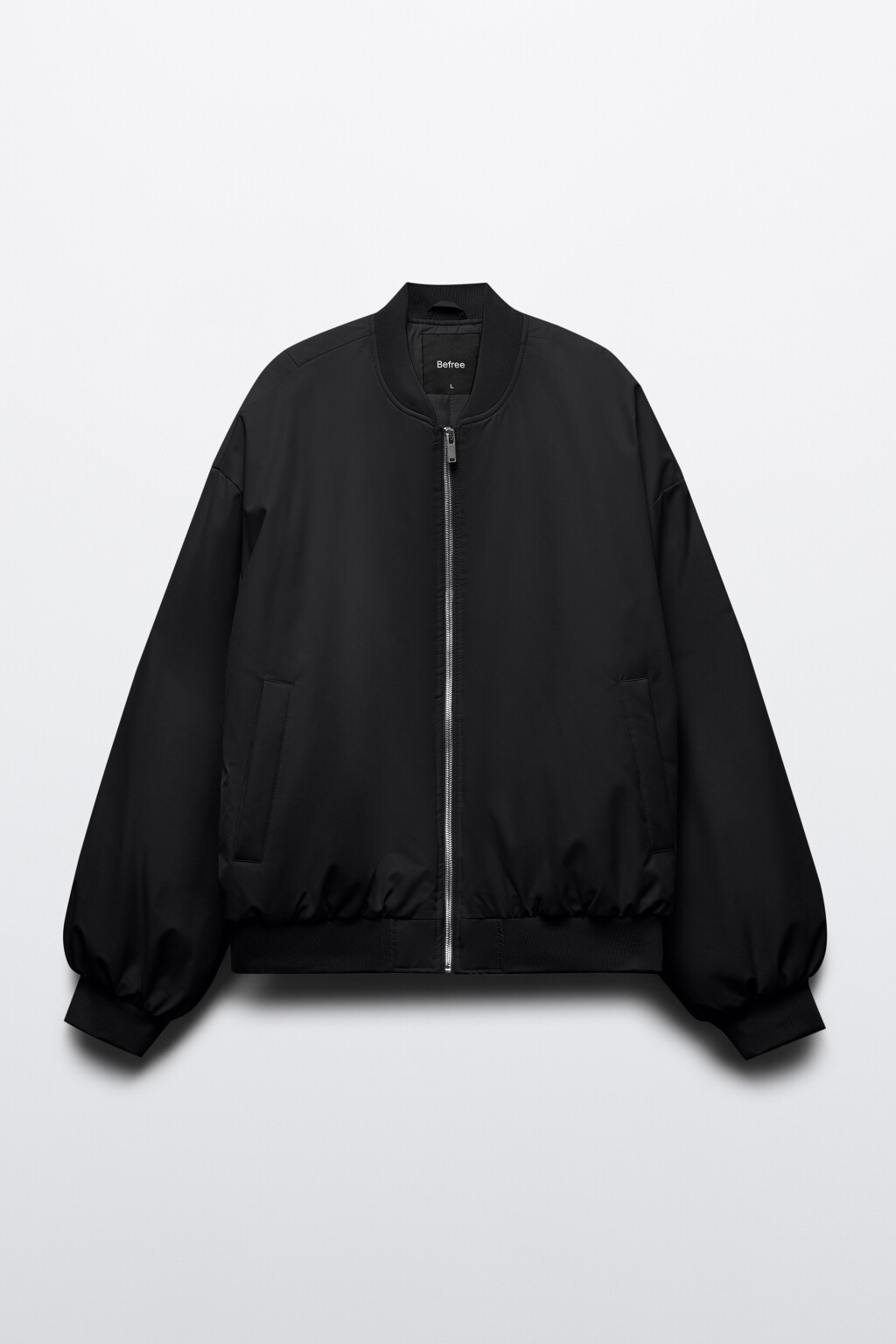 Куртка-бомбер короткая на утеплителе - цвет черный - 8