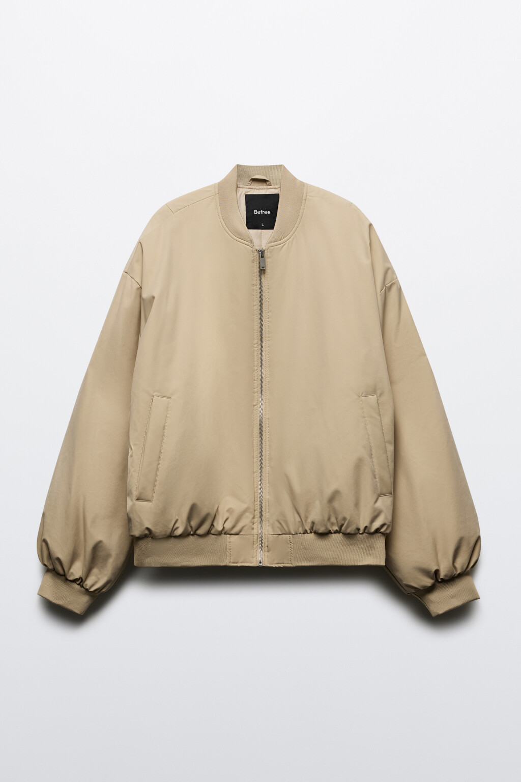 Куртка-бомбер короткая на утеплителе - цвет бежевый - 9