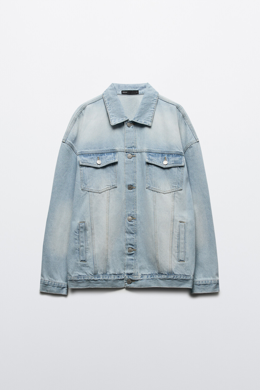 Куртка-рубашка джинсовая с карманами - цвет голубой - 9