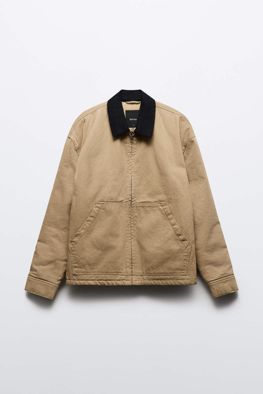 Куртка джинсовая утепленная на молнии - цвет бежевый - 9