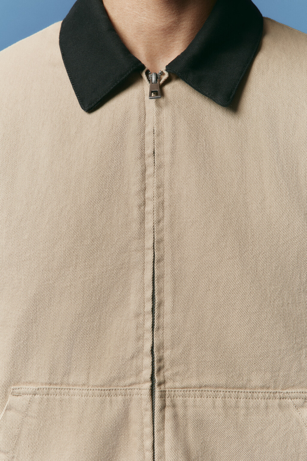 Куртка джинсовая утепленная на молнии - цвет бежевый - 6