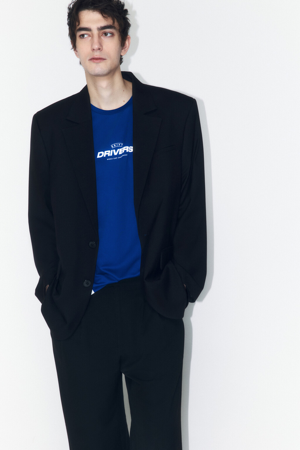 Пиджак oversize однобортный - цвет черный - 1