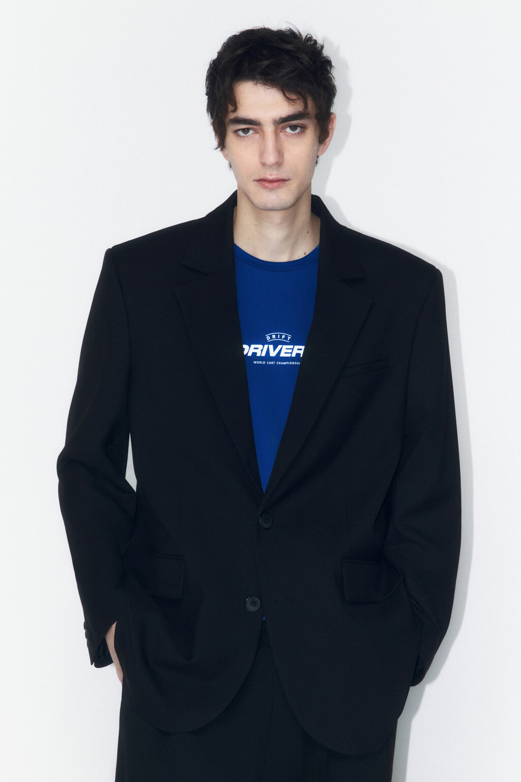 Пиджак oversize однобортный - цвет черный - 3