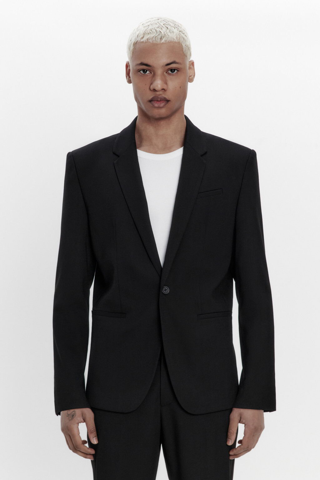 Пиджак однобортный приталенный - цвет черный - 2