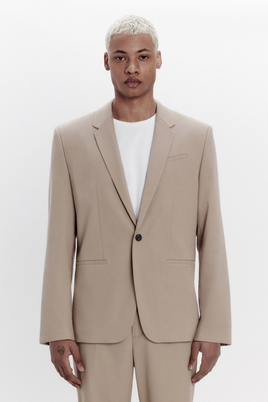 Пиджак однобортный приталенный - цвет бежевый - 2