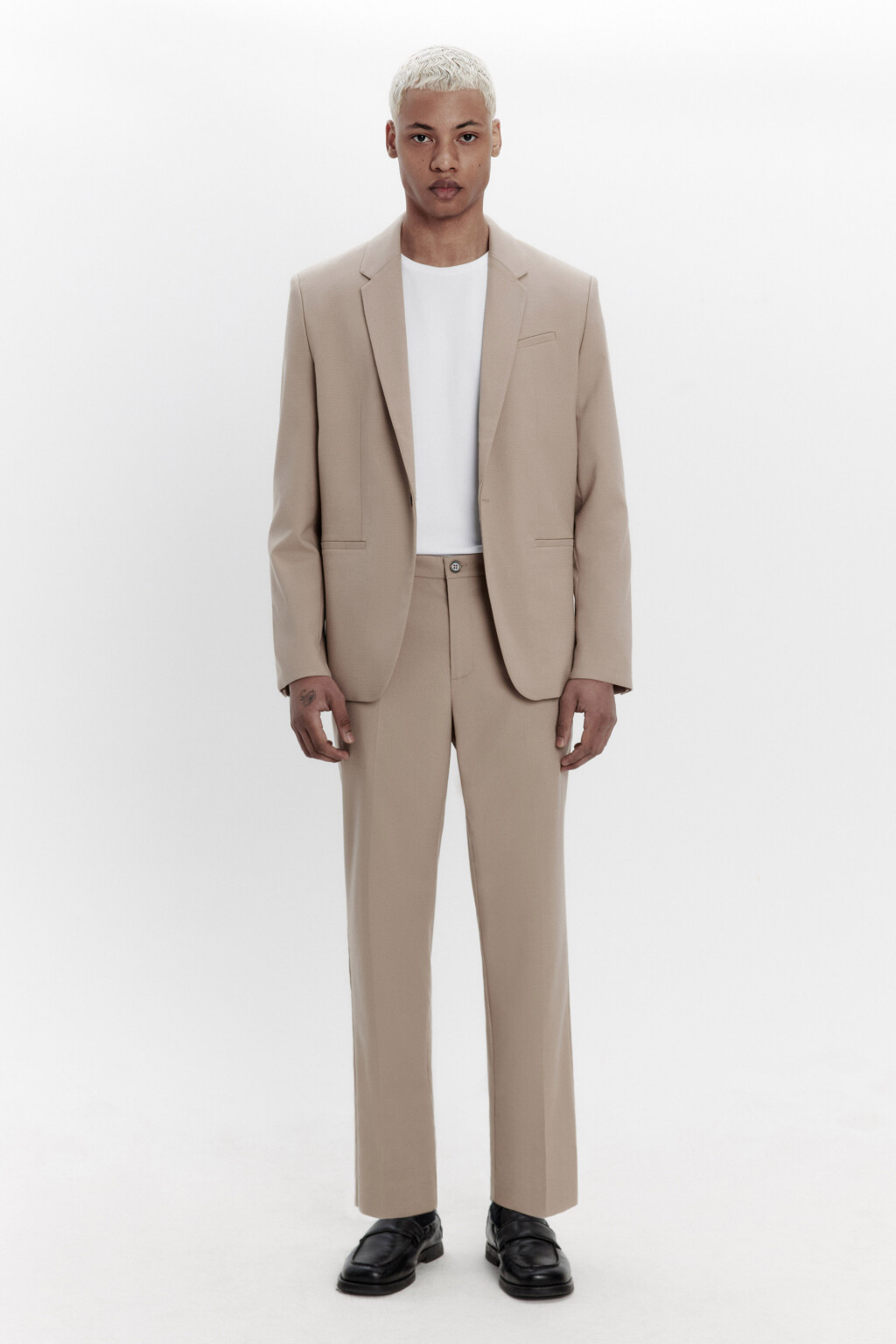 Пиджак однобортный приталенный - цвет бежевый - 4