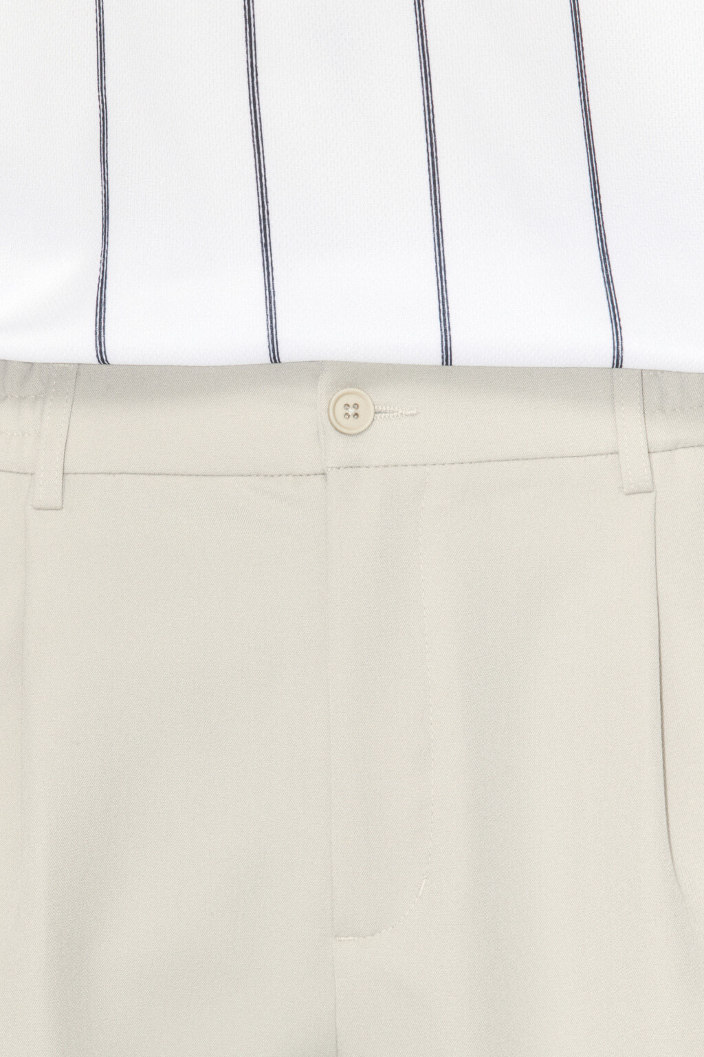 Брюки-бананы костюмные с резинкой на поясе - цвет бежевый - 6