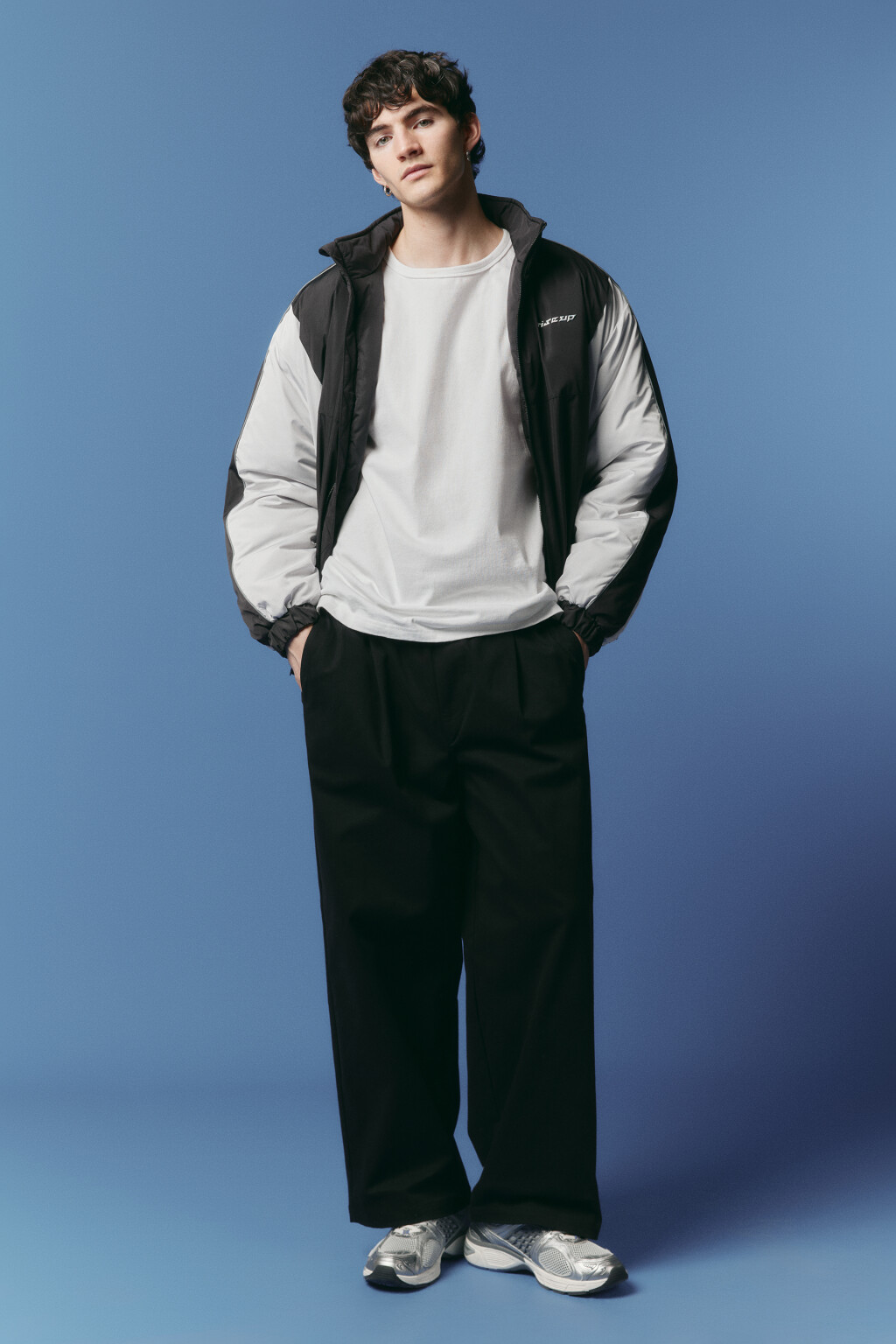 Брюки широкие хлопковые с поясом-резинкой - цвет черный - 4