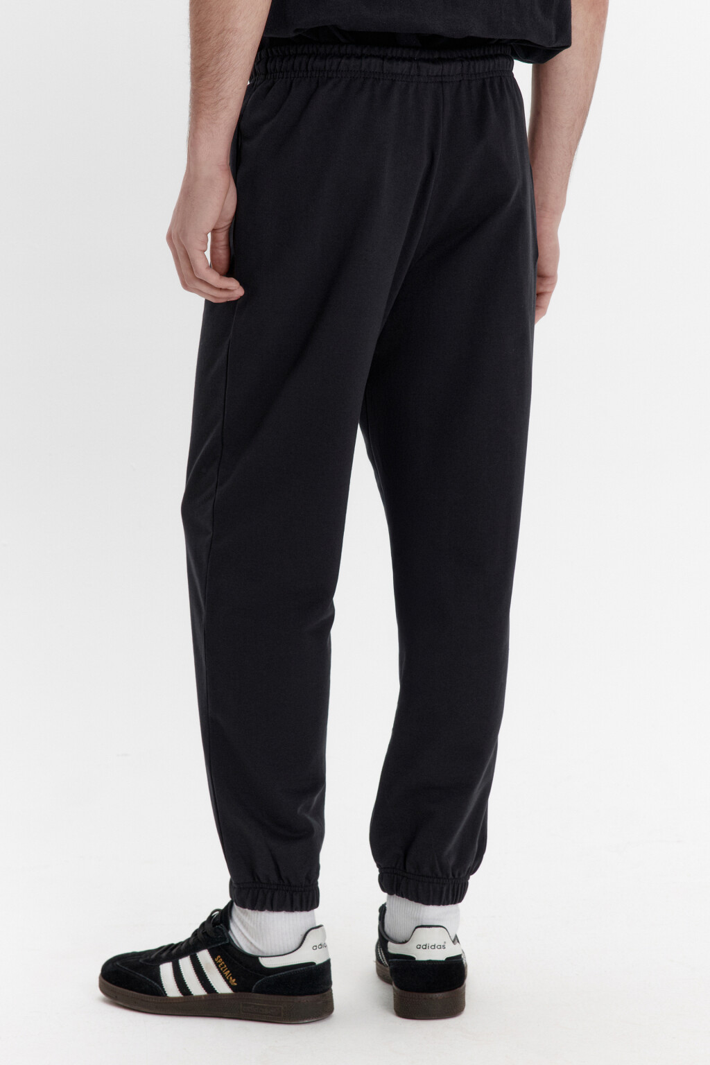 Брюки-джоггеры из хлопкового текстиля - цвет черный - 3