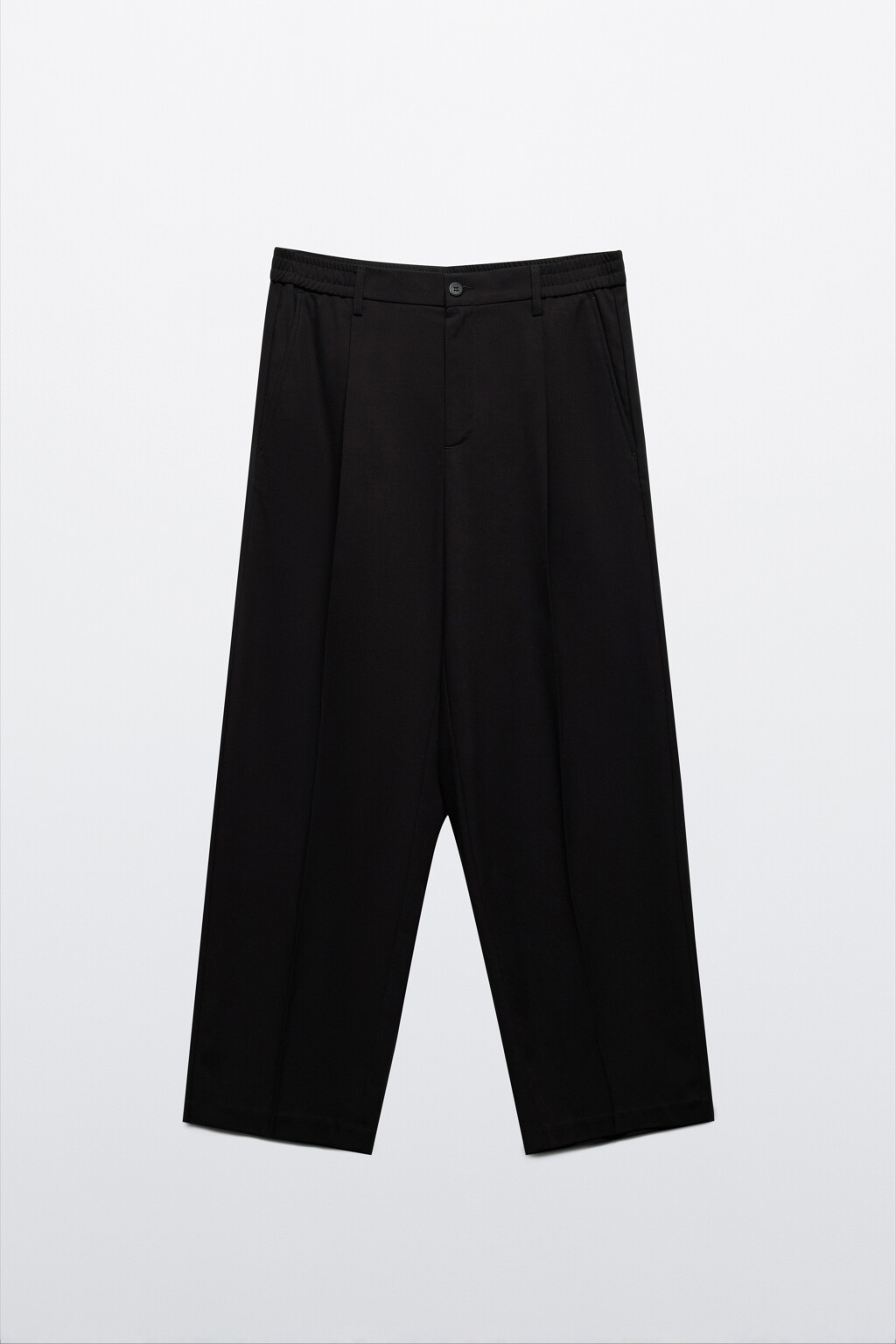 Брюки широкие костюмные со стрелками - цвет черный - 7