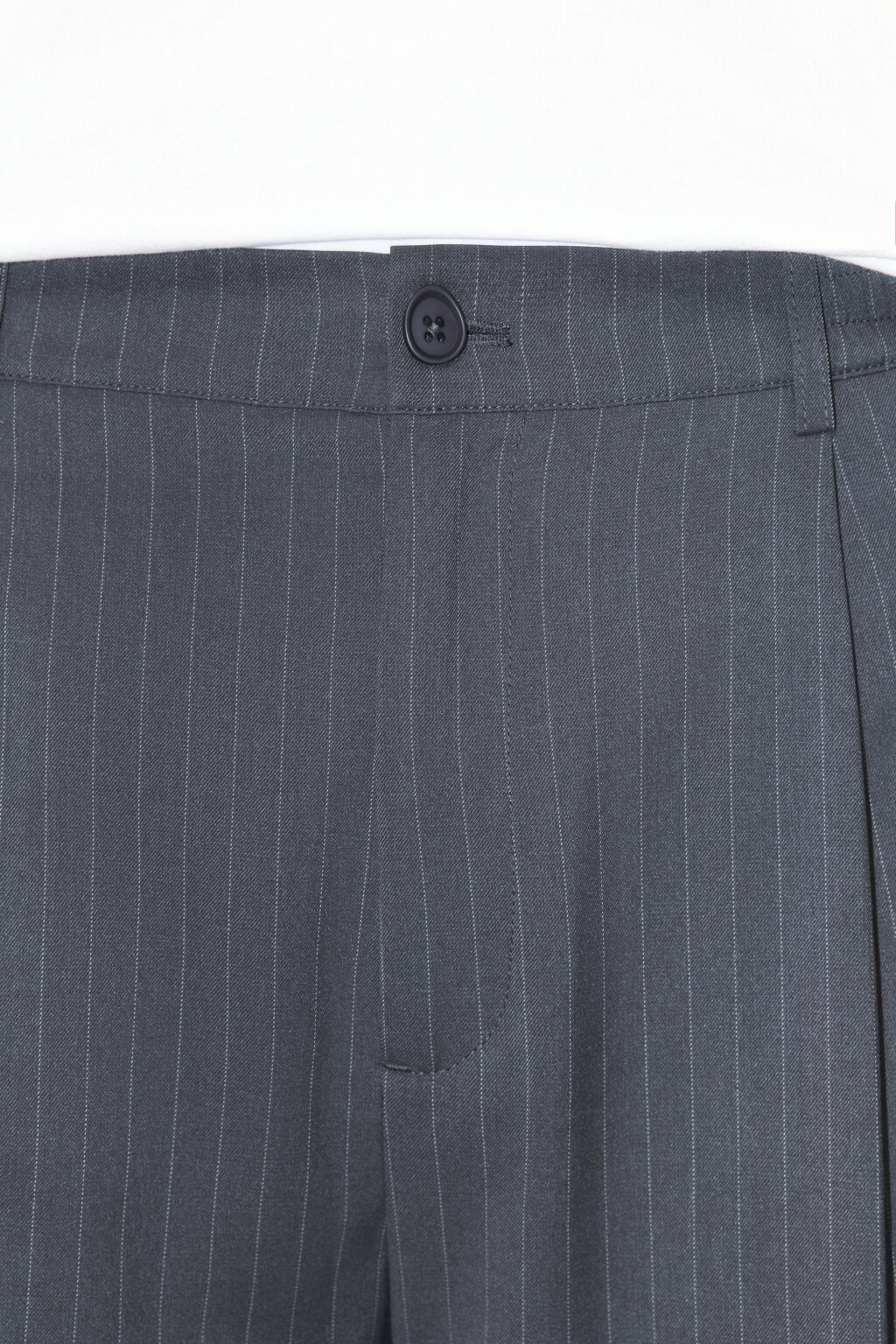 Брюки широкие костюмные со средней посадкой - цвет серый - 5