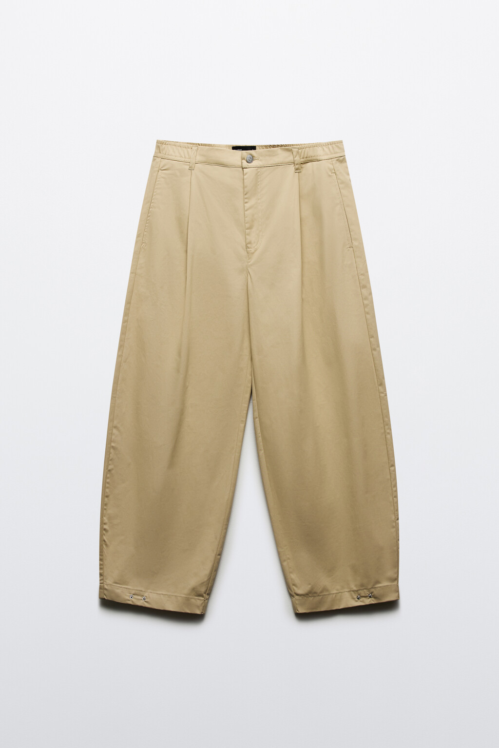 Брюки-бананы хлопковые широкие - цвет бежевый - 9