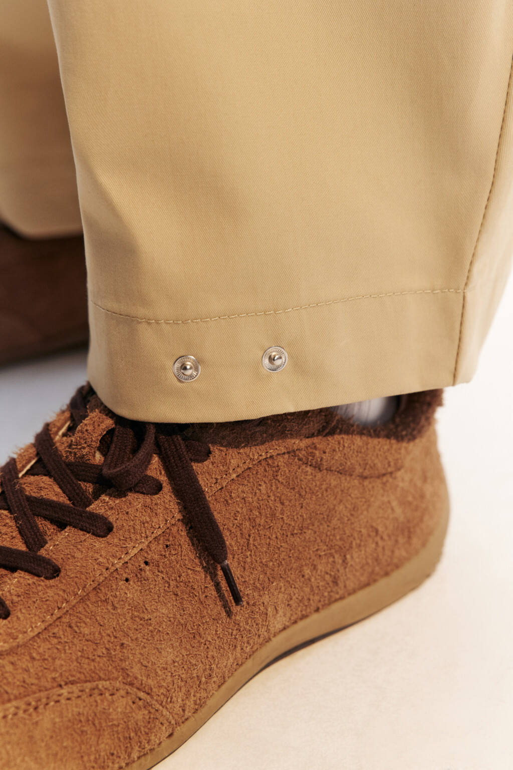 Брюки-бананы хлопковые широкие - цвет бежевый - 8