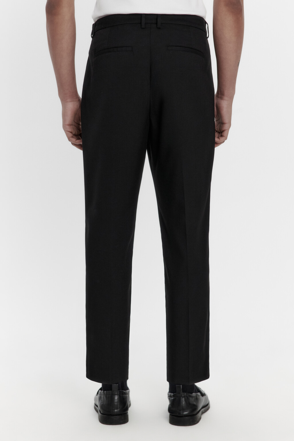 Брюки костюмные зауженные - цвет черный - 3