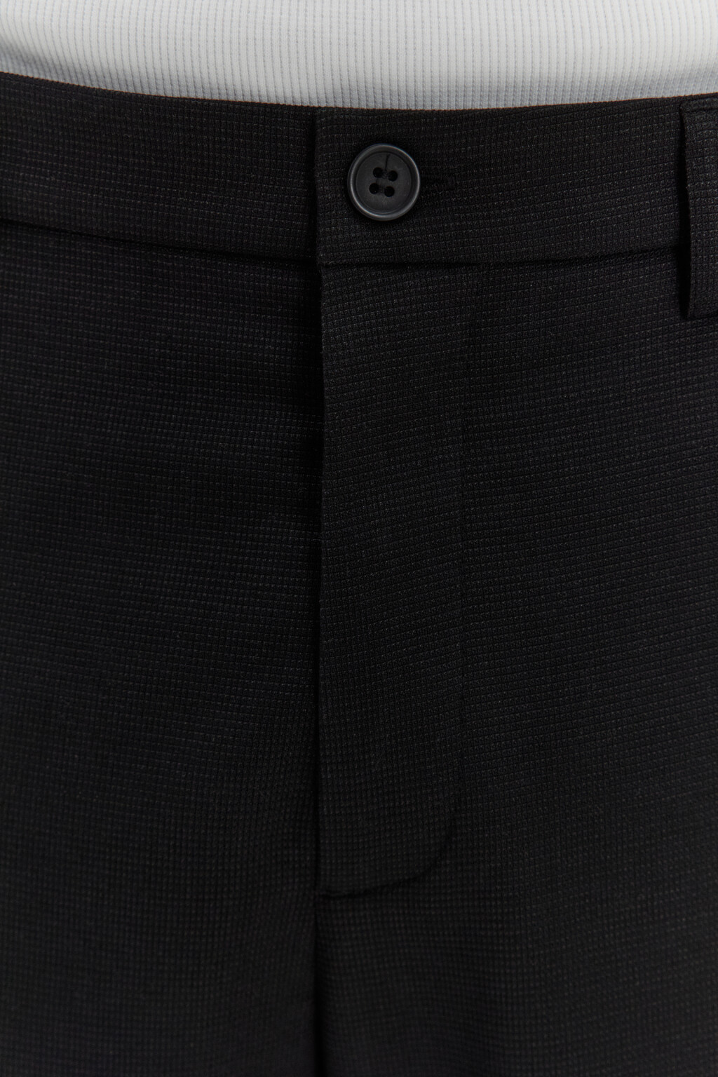 Брюки костюмные зауженные - цвет черный - 5
