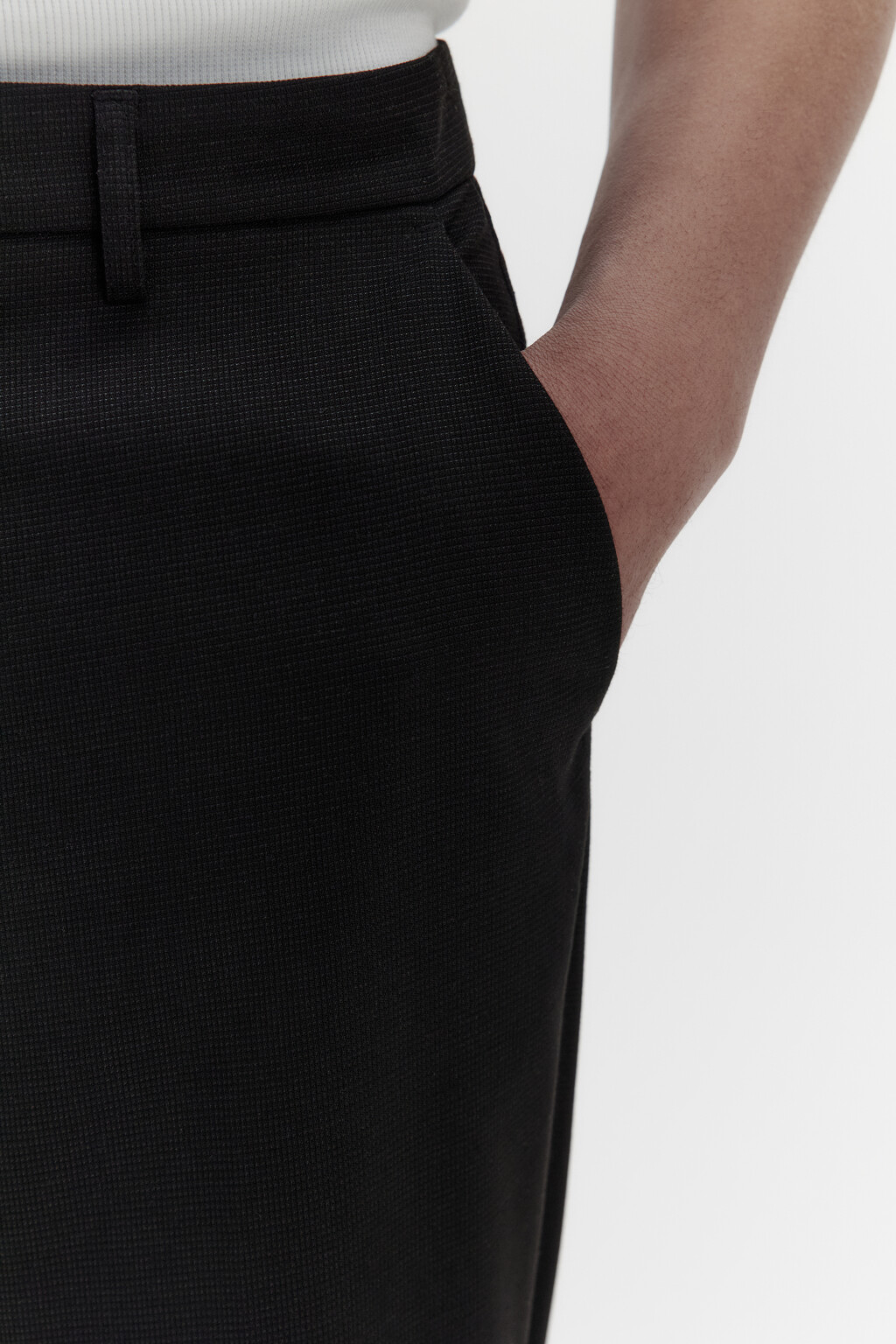 Брюки костюмные зауженные - цвет черный - 6