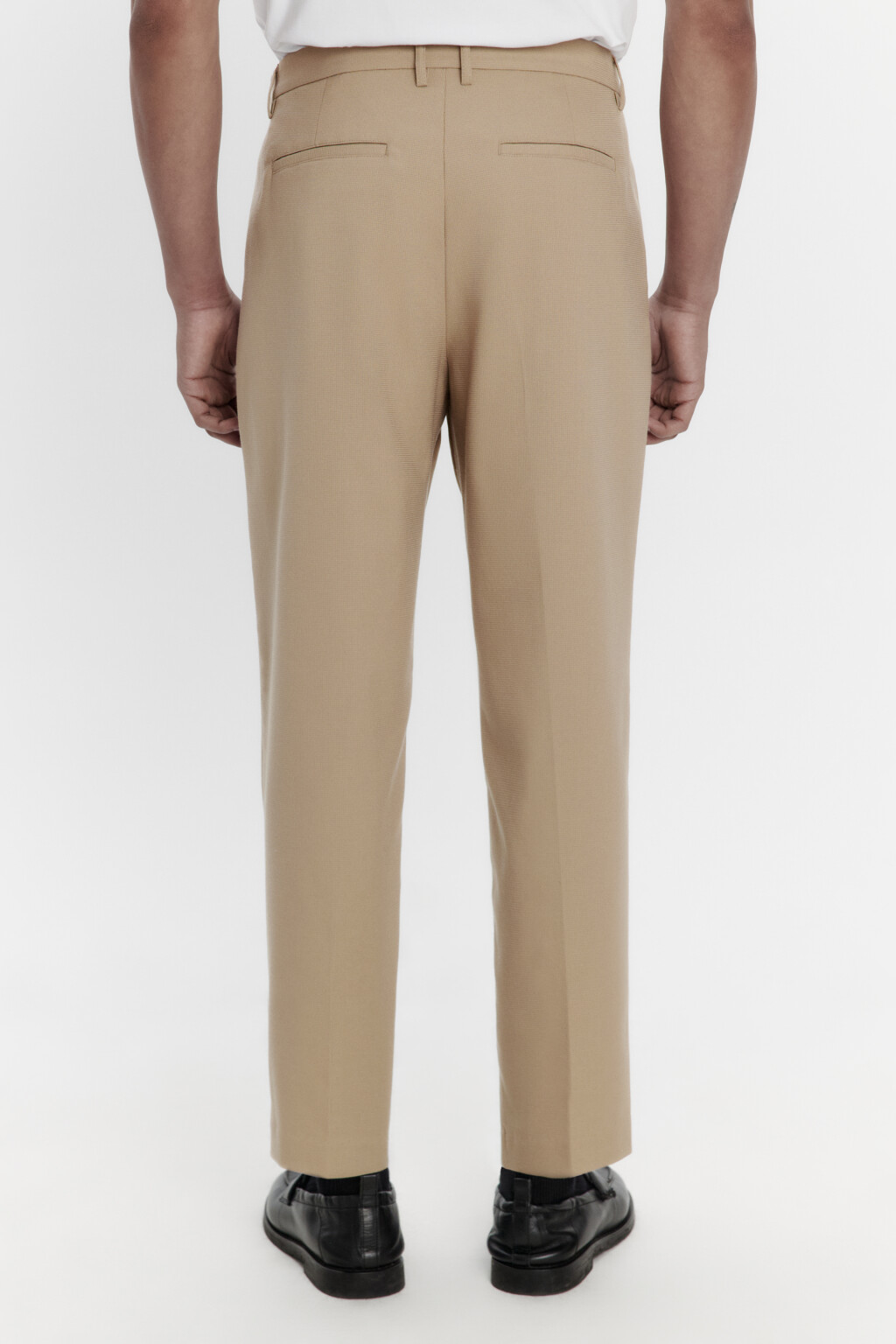 Брюки костюмные зауженные - цвет бежевый - 3
