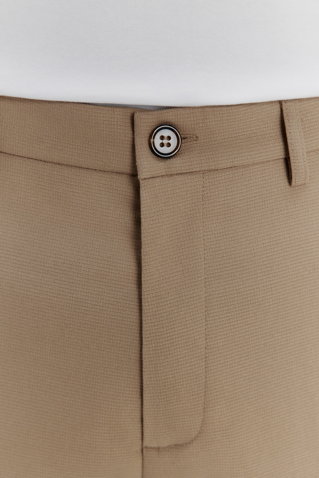 Брюки костюмные зауженные - цвет бежевый - 5