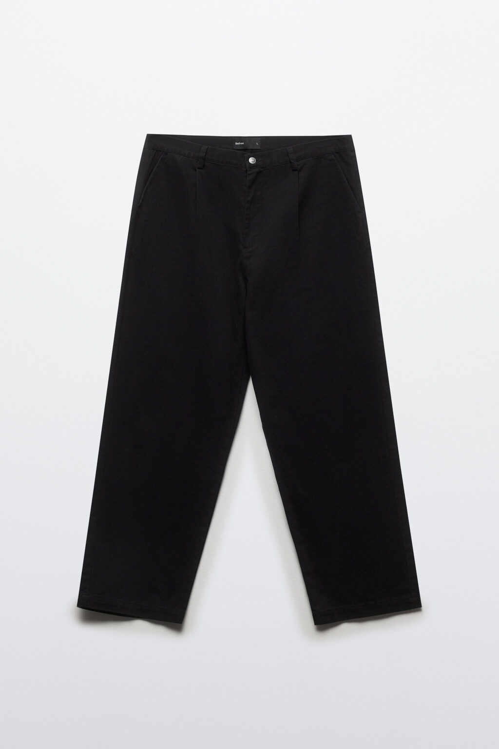 Брюки прямые из хлопкового текстиля - цвет черный - 7