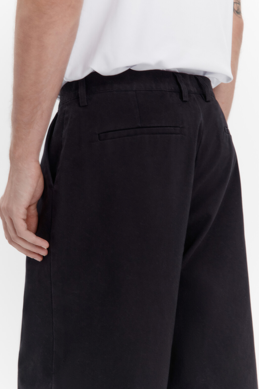 Брюки прямые из хлопкового текстиля - цвет черный - 6